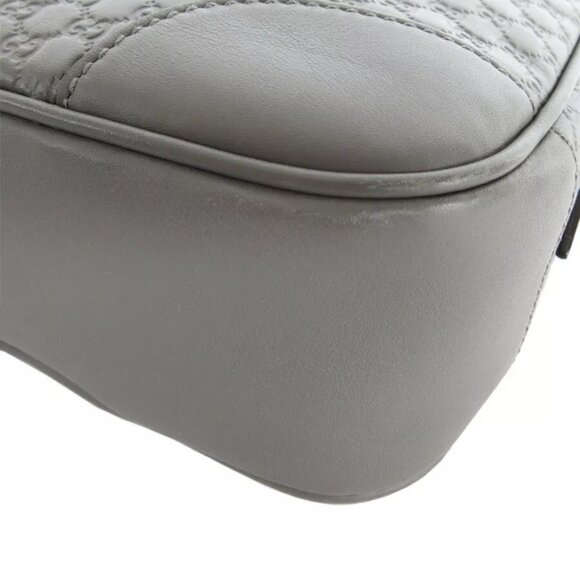Auth GUCCI Micro Guccissima Crossbody Shoulder Bag gray leather - Picture 9 of 12
